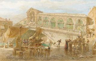 Edward Angelo Goodall, R.W.S. - The Rialto bridge, Venice
