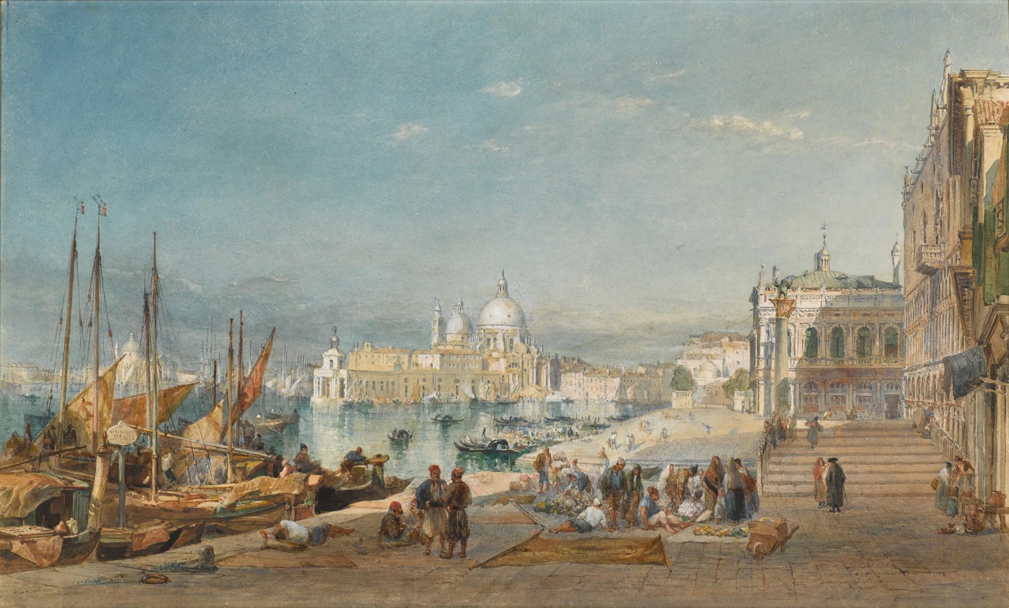 Edward Angelo Goodall - The Riva degli Schiavoni, Venice, looking towards Santa Maria della Salute