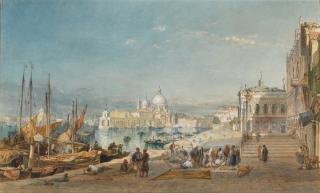 Edward Angelo Goodall - The Riva degli Schiavoni, Venice, looking towards Santa Maria della Salute