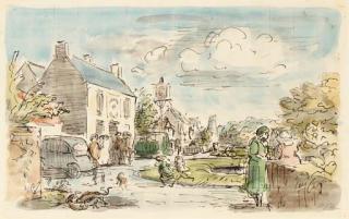 Edward Ardizzone, R.A. - The Village Green, Rodmersham, Kent