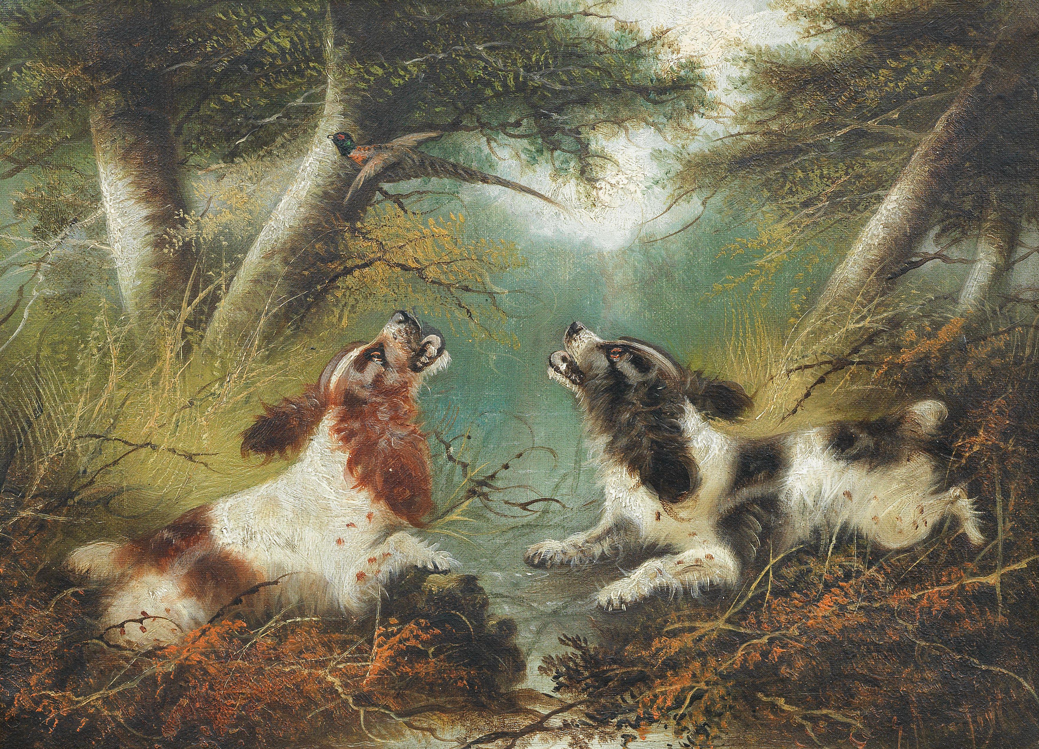 Edward Armfield - Spaniels Putting up a Pheasant