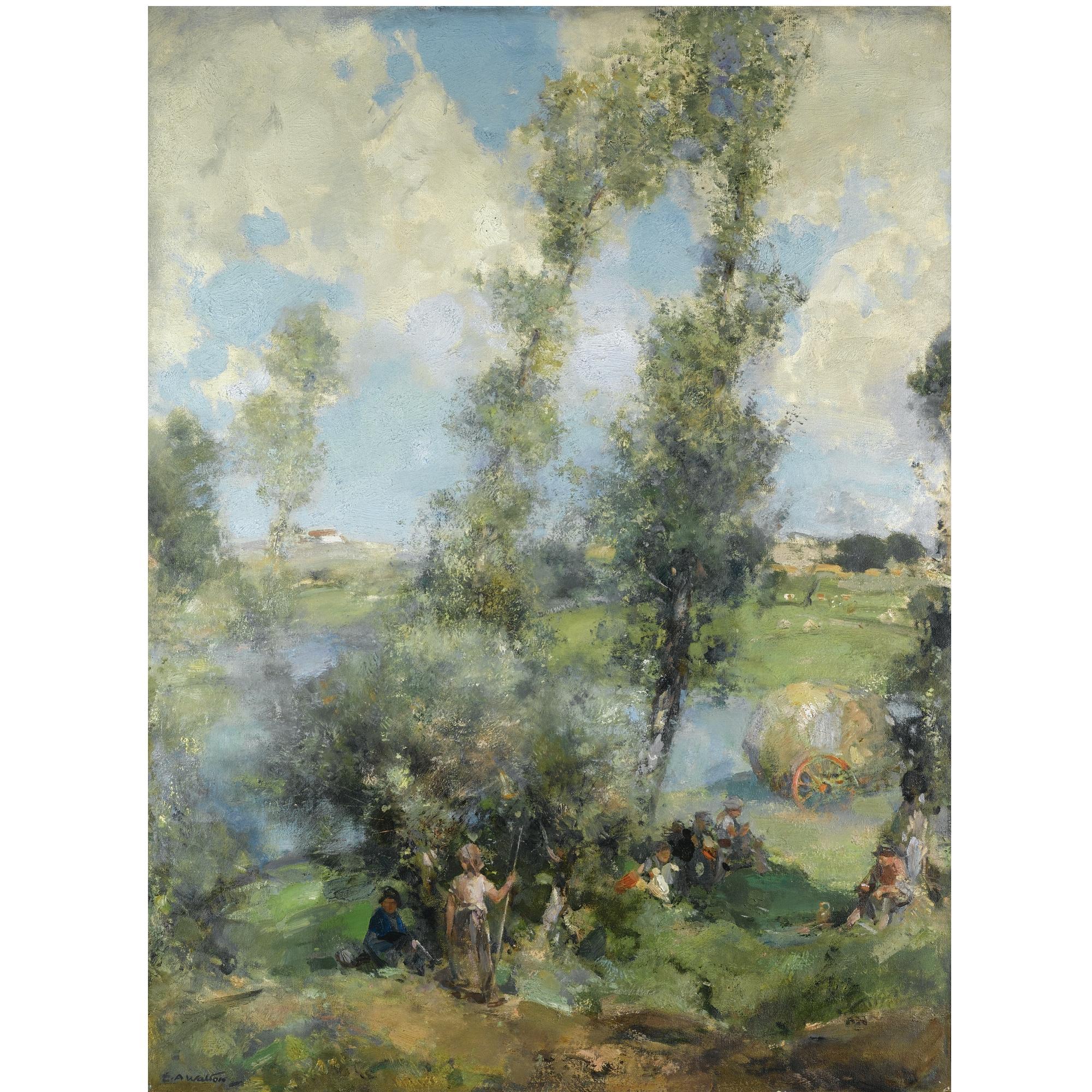Edward Arthur Walton, R.S.A., P.R.S.W. - Haymaking, A Moments\' Respite