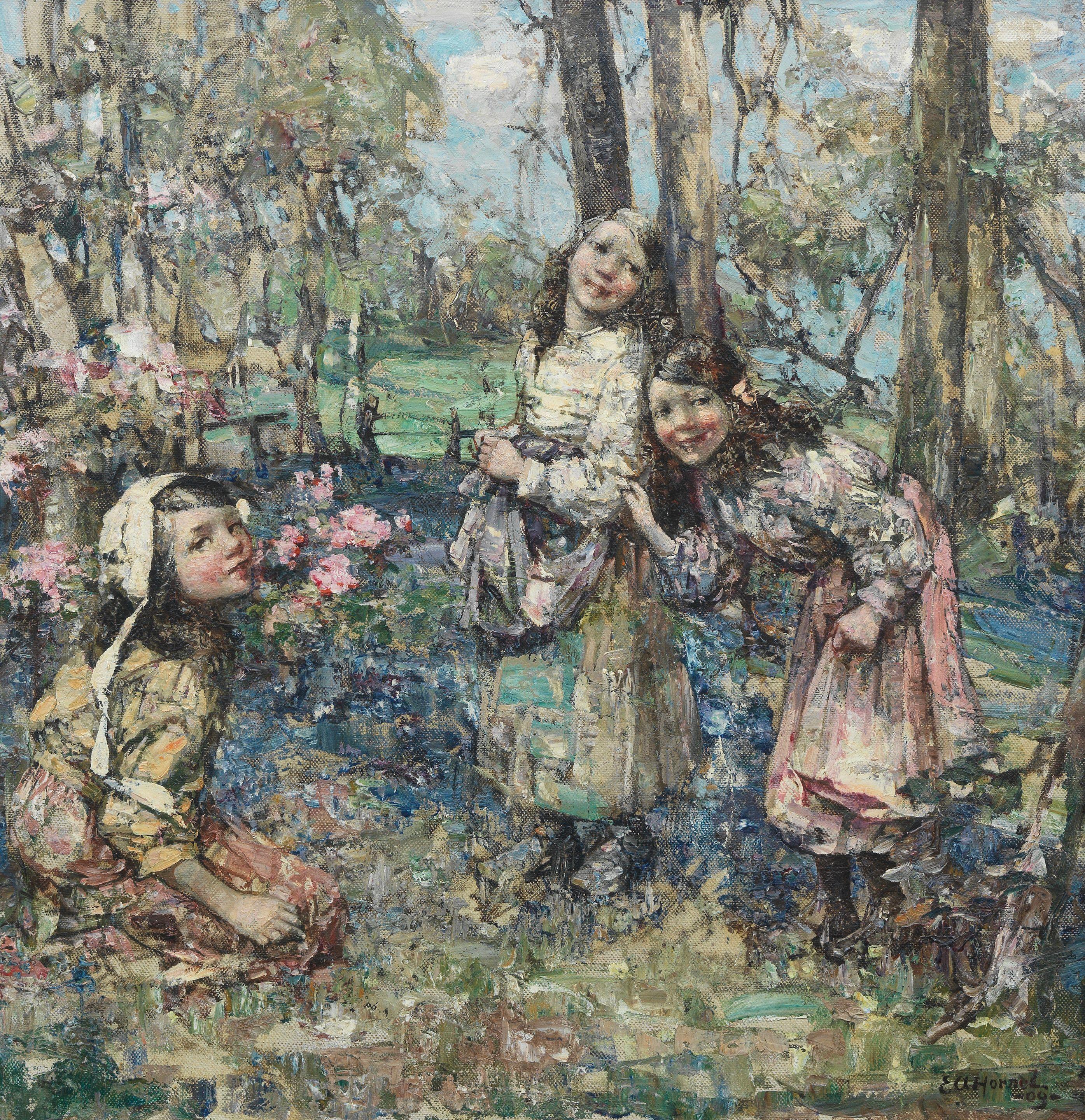 Edward Atkinson Hornel - Gathering bluebells