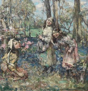 Edward Atkinson Hornel - Gathering bluebells