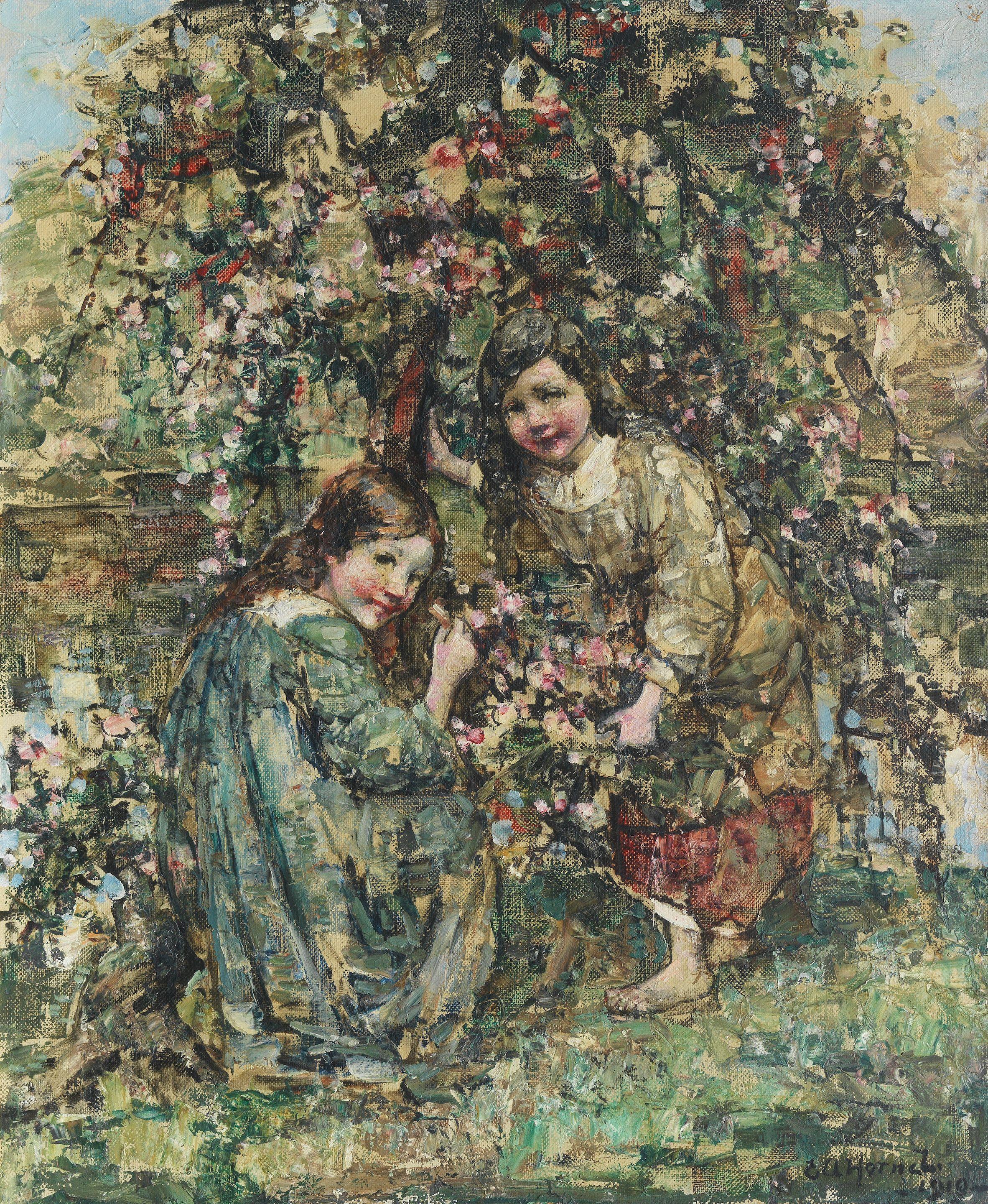 Edward Atkinson Hornel - Picking cherry blossom
