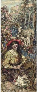 Edward Atkinson Hornel - The Little Shepherdess