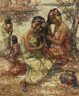Edward Atkinson Hornel - Water Carriers At The Irrawaddy