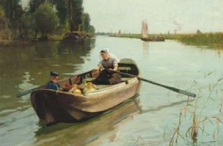 Edward Aubrey Hunt - The Milk Girl of Papendrecht