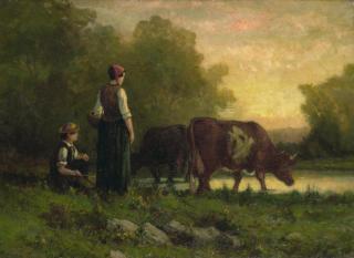Edward Bannister - Cows at the Watering Hole