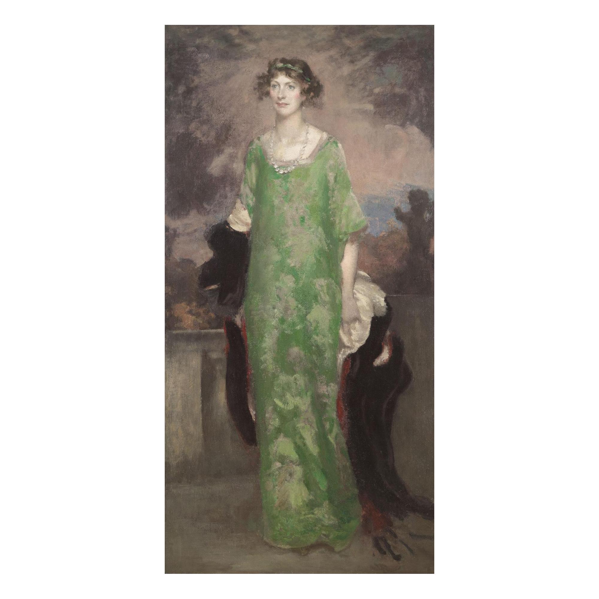 Edward Barnard Lintott - Portrait Of The Artist\'S Wife In Green