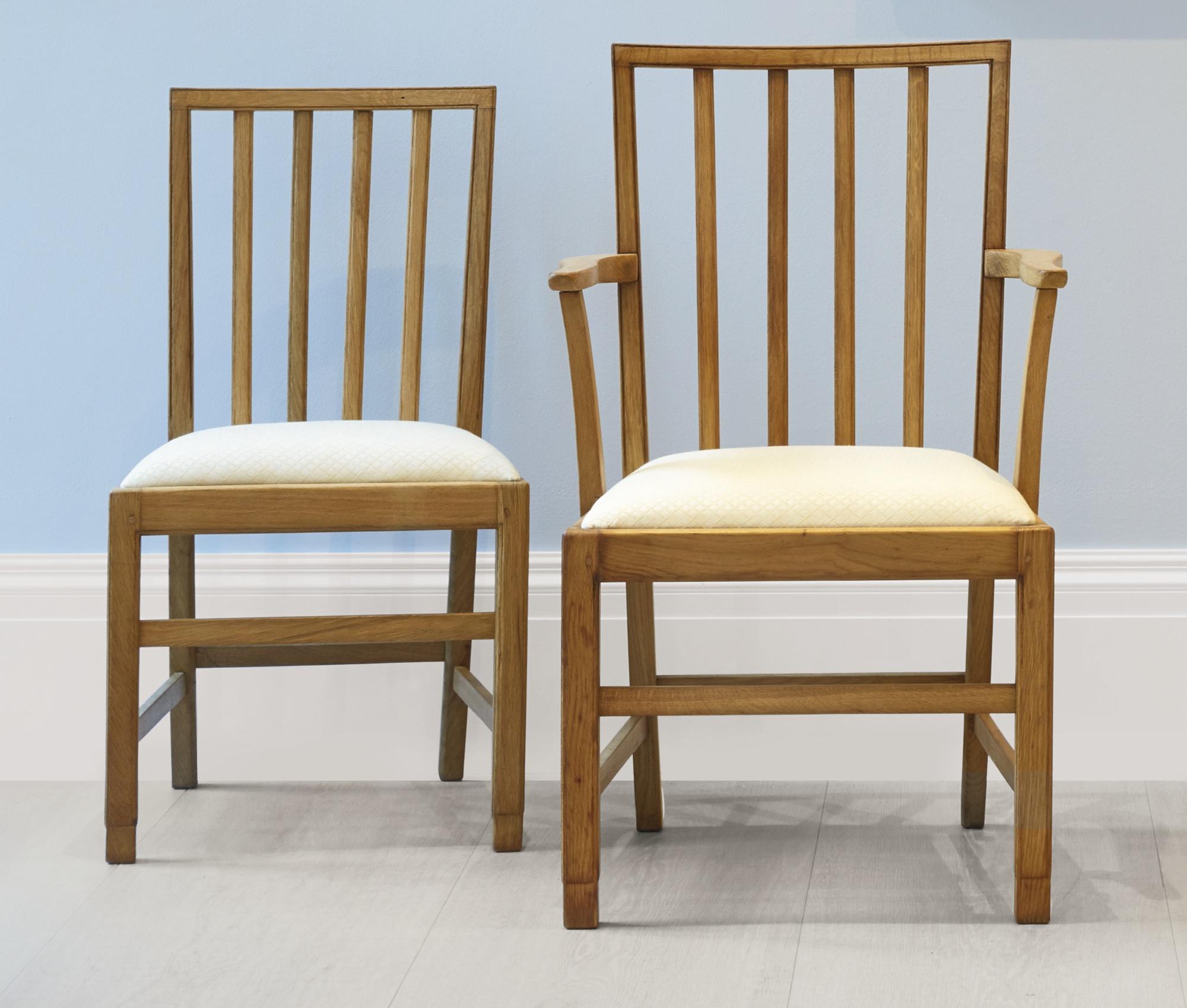 Edward Barnsley - Set Of Six Chairs And Two Armchairs