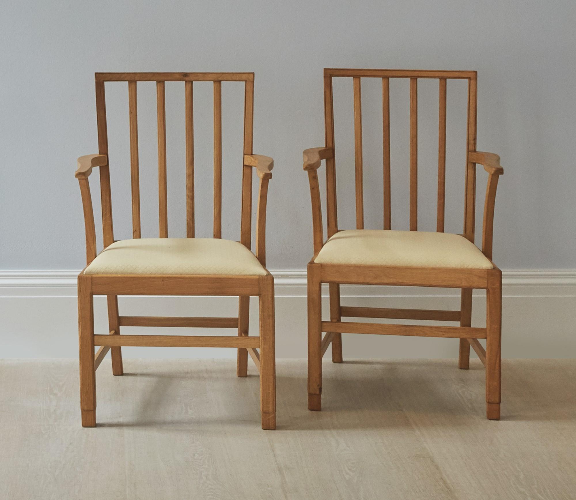 Edward Barnsley - Set Of Six Chairs And Two Armchairs