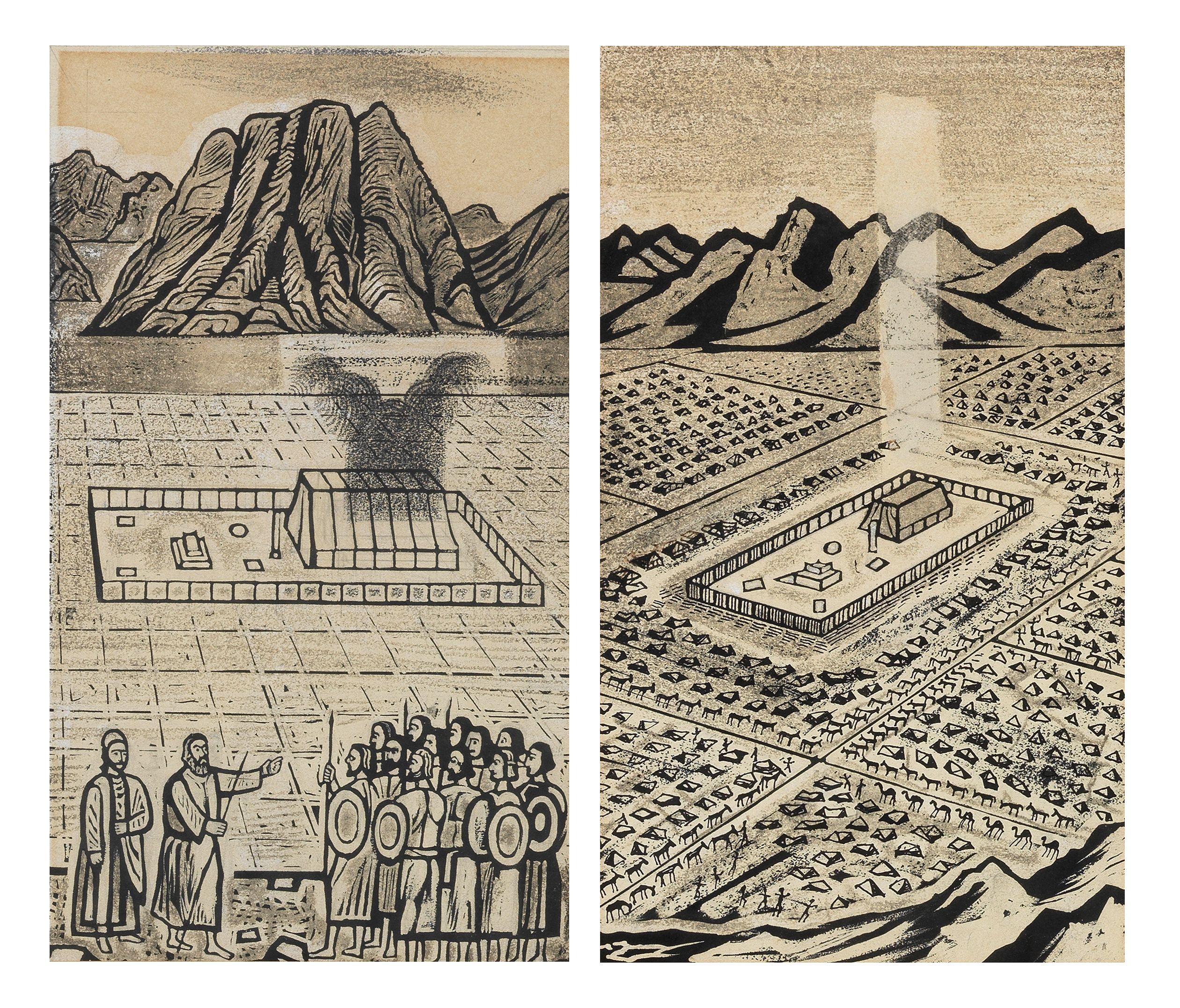 Edward Bawden R.A. - \'And the Lord spoke unto Moses\' and \'The Camp of Judah\' from Numbers