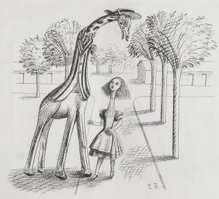 Edward Bawden R.A. - \'Are you a common giraffe?\' said Alice timidly...