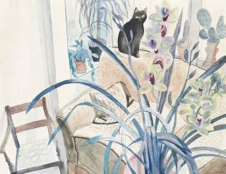 Edward Bawden, R.A. - Cat and an Orchid