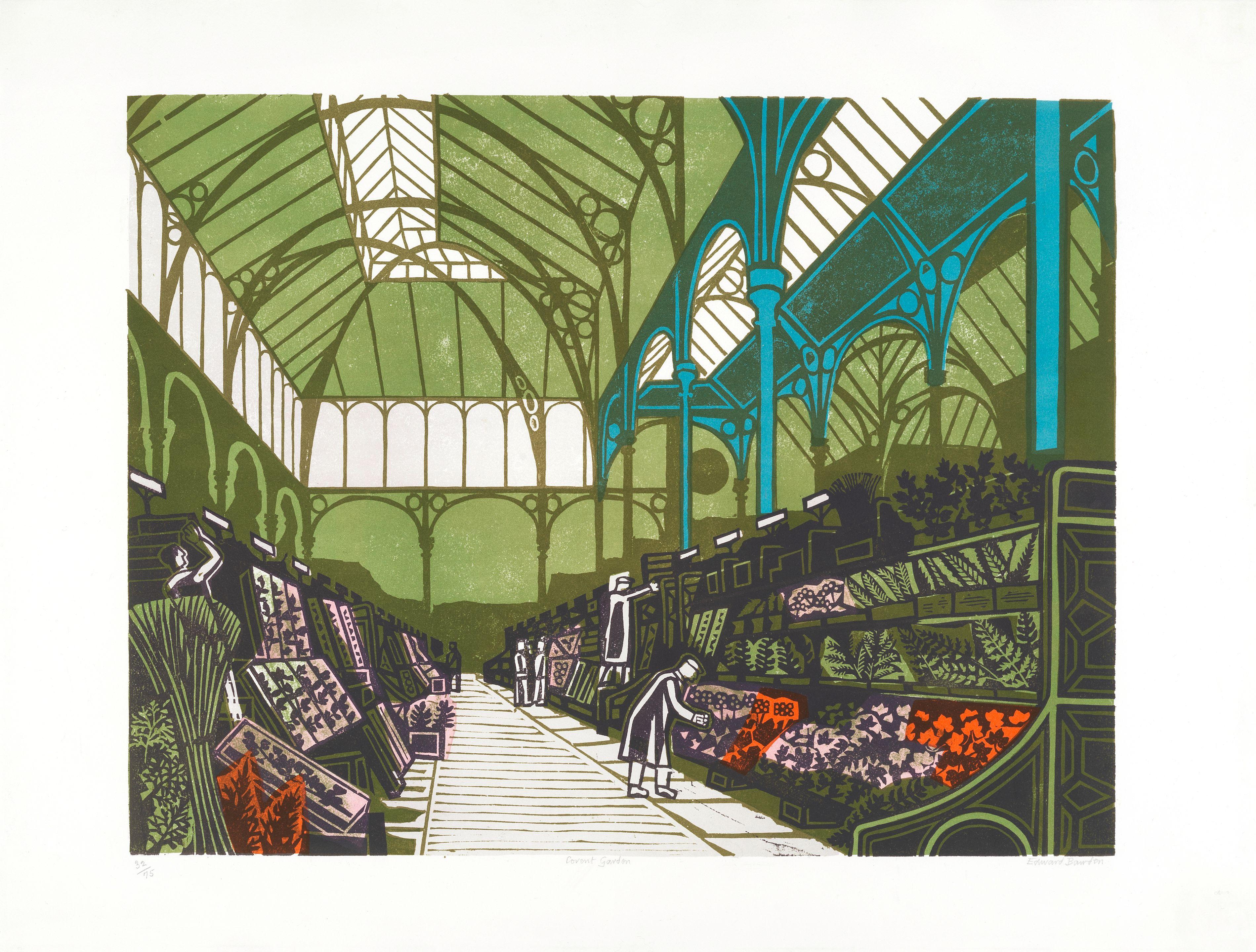 Edward Bawden R.A. - Covent Garden Flower Market, From \'Six London Markets\'