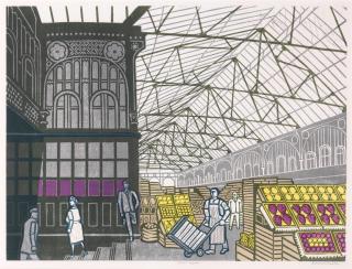 Edward Bawden R.A. - Covent Garden Foreign Fruit Market, from \'Six London Markets\'