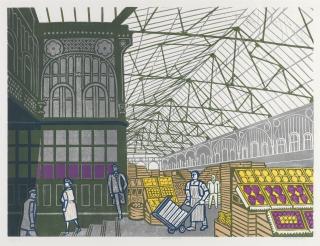 Edward Bawden R.A. - Covent Garden Foreign Fruit Market, From Six London Markets
