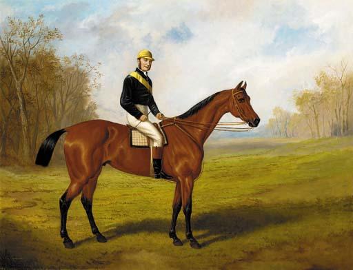 Edward Benjamin Herberte - A racehorse with jockey up