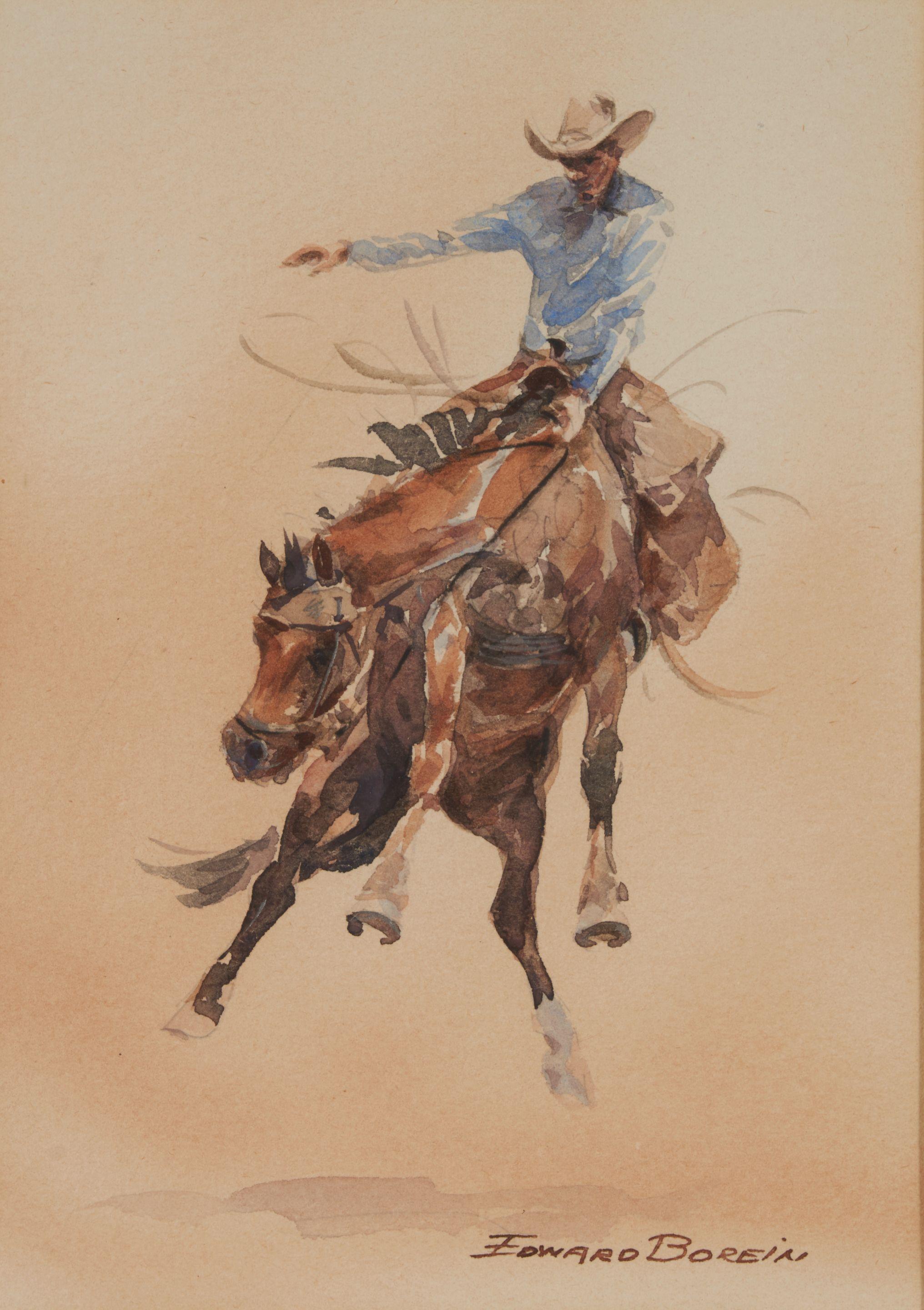 Edward Borein - Bucking Bronco