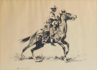 Edward Borein - Cowboy on Horseback