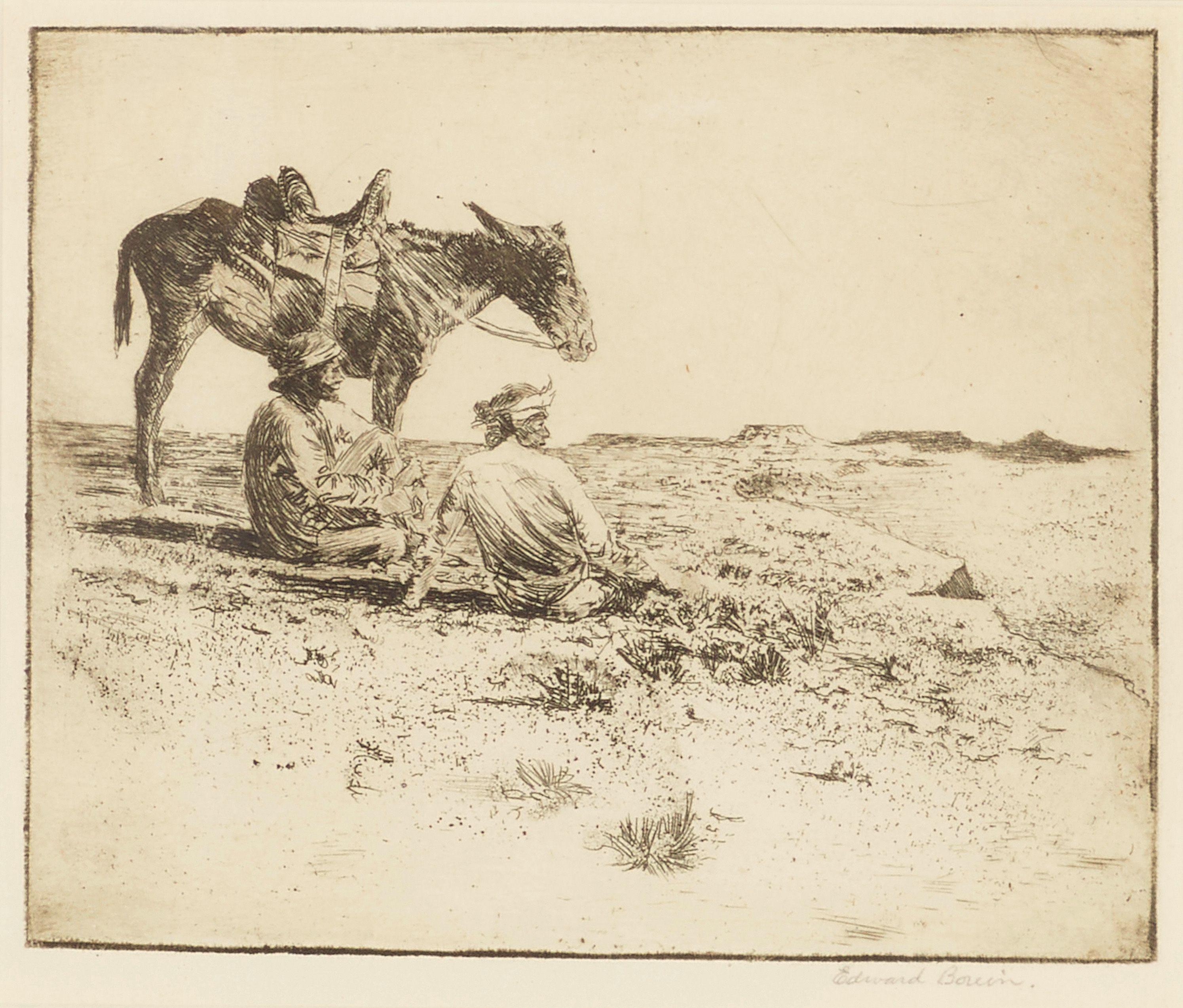 Edward Borein - Hopi Boys (Hopi Shepherds) (Galvin 187), 1925