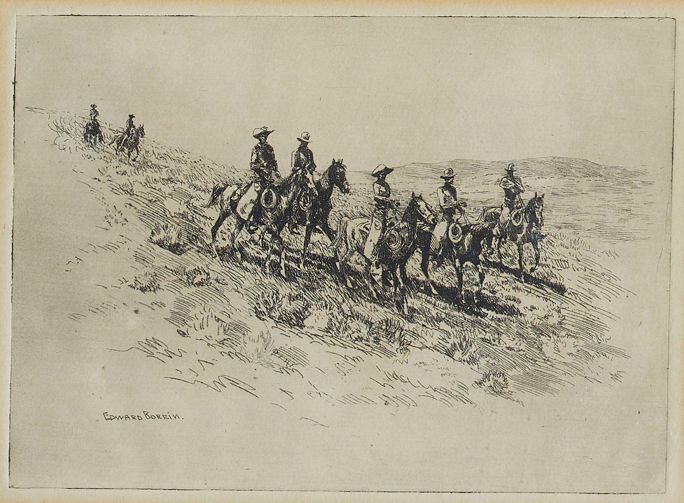 Edward Borein - On the Move; Race to the Wagon, No. 1; Ride \'Im Cowboy (Galvin 33; 42; 67), n.d.
