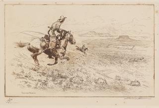 Edward Borein - Reps; Race to the River (Galvin 52; 86), c. 1915