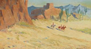 Edward Borein - Riders in a Canyon