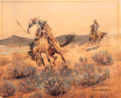 Edward Borein - Riding a Young One