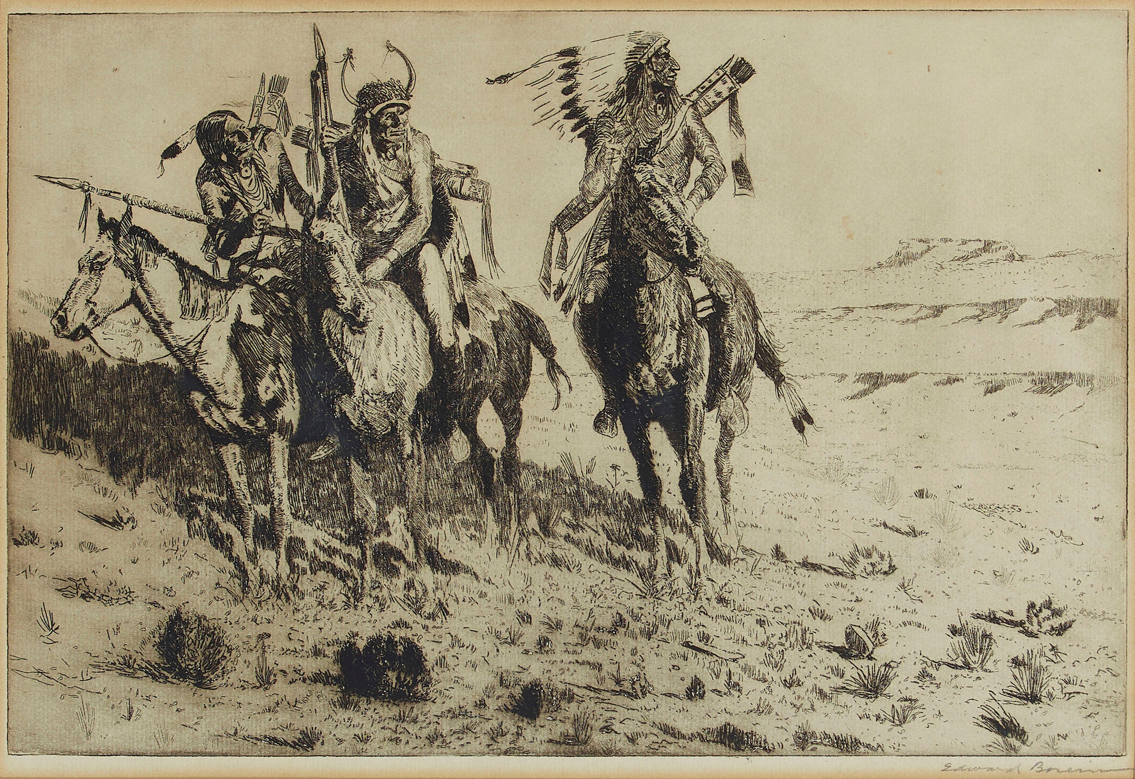 Edward Borein - Up Short!; Grass Hunters, No. 1; Sioux Chief (Galvin 6; 28; 159), n.d.