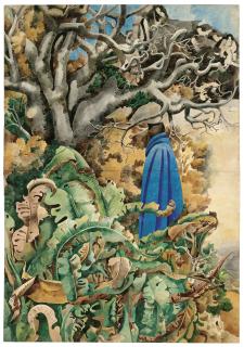 Edward Burra - Blue Robed Figure Under a Tree