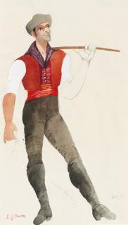 Edward Burra - Costume design for an onion seller