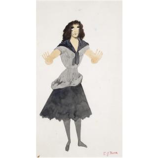 Edward Burra - Costume Design For Peasant Woman, \'Don Quixote\'