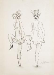 Edward Burra - Dancing Girls In Top Hats