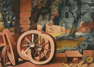 Edward Burra - Landscape With Red Wheels