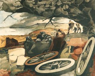 Edward Burra - Landscape with Wheels