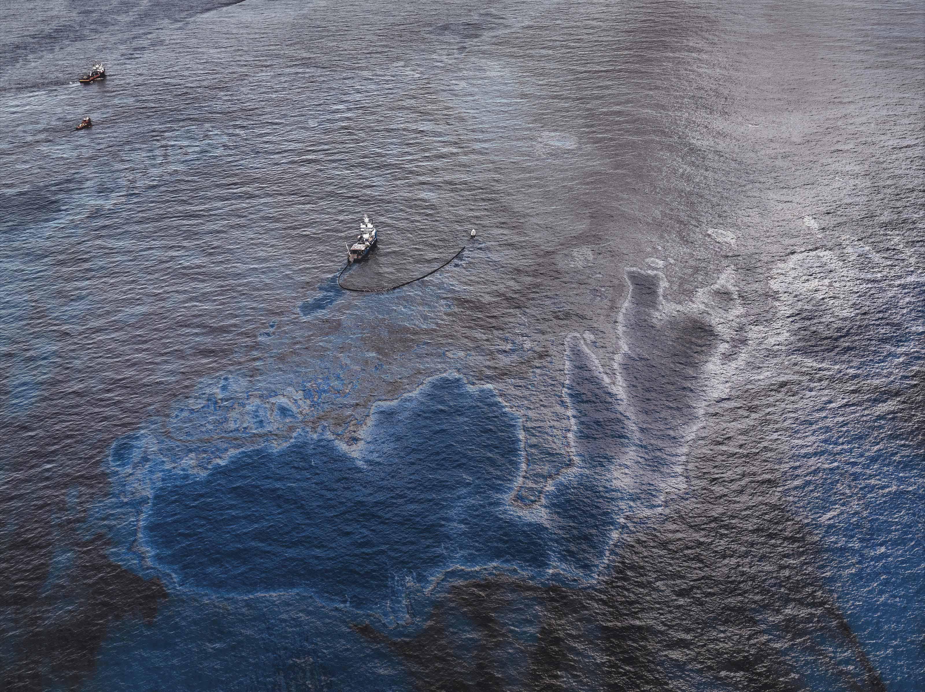Oil Spill No.4, Oil Skimming Boat, Near Ground Zero, Gulf of Mexico by