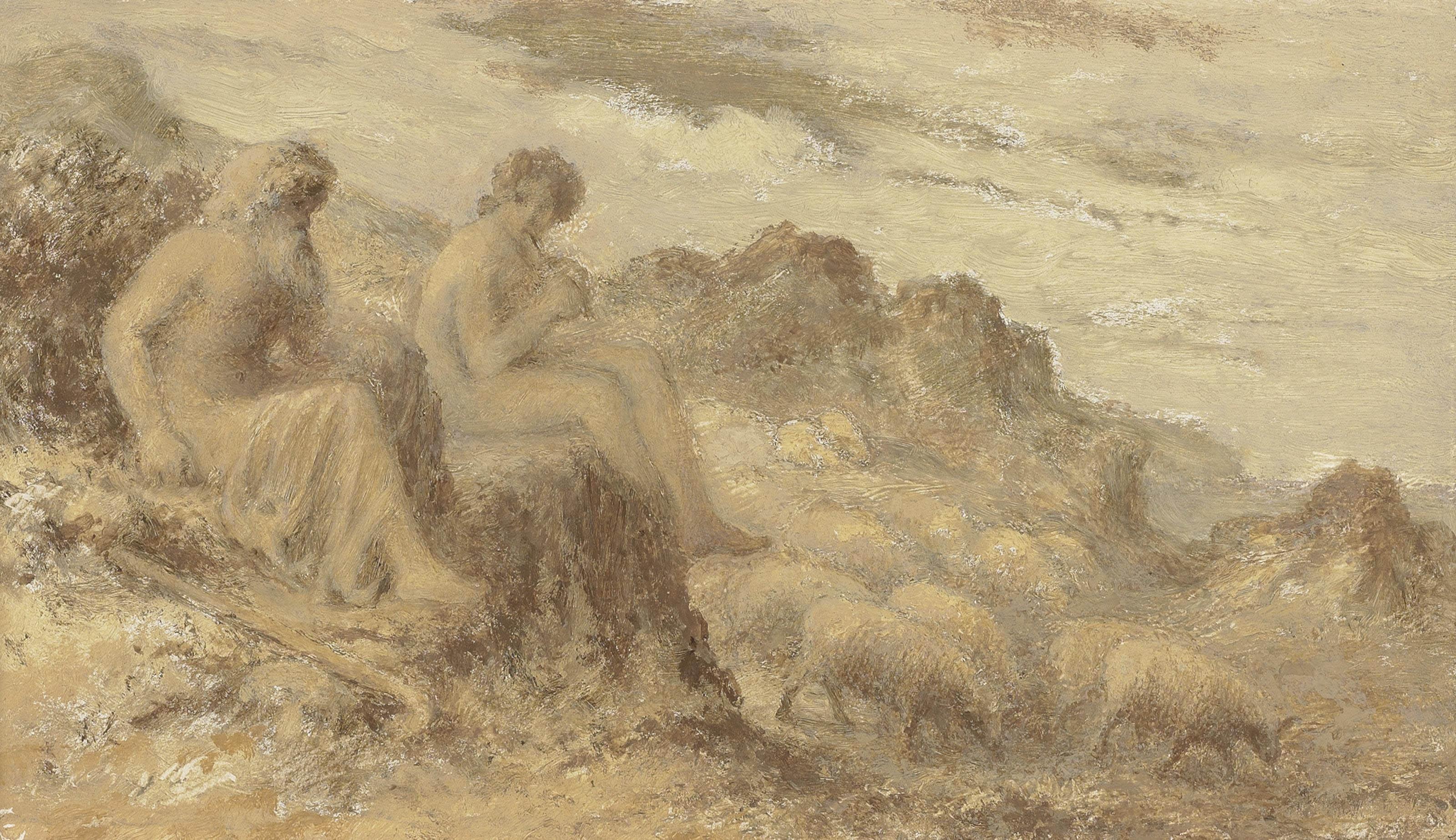 Edward Calvert - Iasius, the old Arcadian, teaching the Mysteries of Demeter