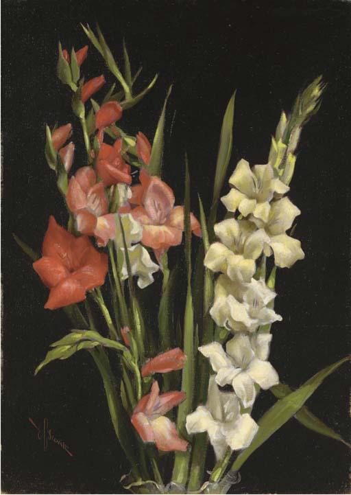 Edward Chalmers Leavitt - Still Life with Gladiolas