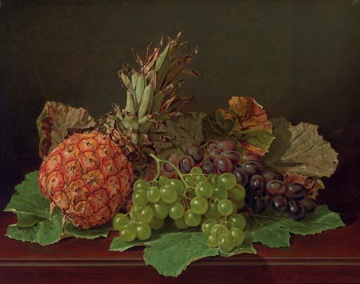 Edward Chalmers Leavitt - Still Life with Pineapple and Grapes