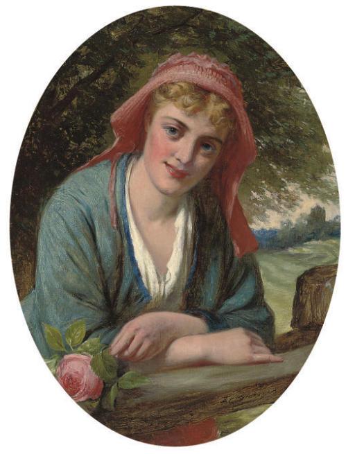 Edward Charles Barnes - A maiden with a rose
