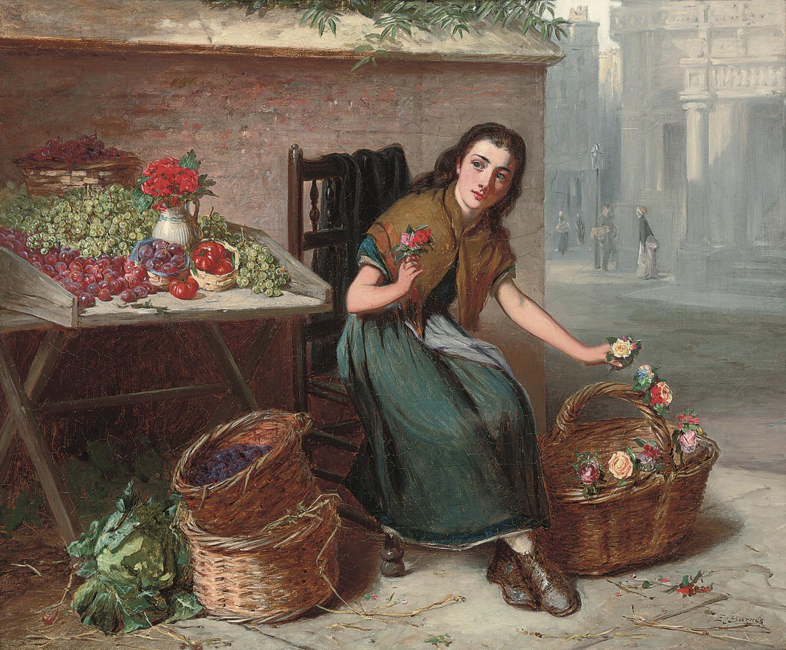 Edward Charles Barnes - The flower seller