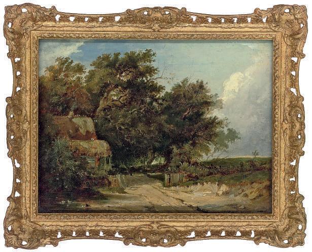Edward Charles Williams - A cottage by a wooded track
