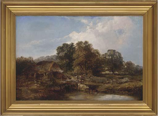 Edward Charles Williams - Cattle watering before a barn