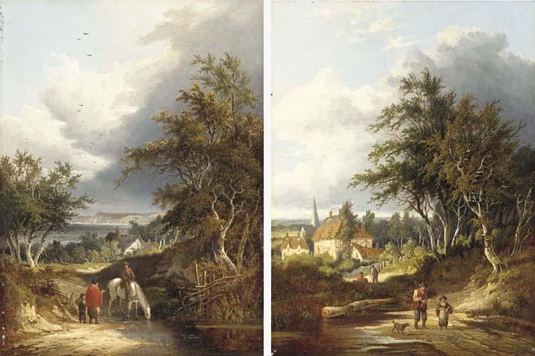 Edward Charles Williams - The meeting; and The path from the village church, The Isle of Wight