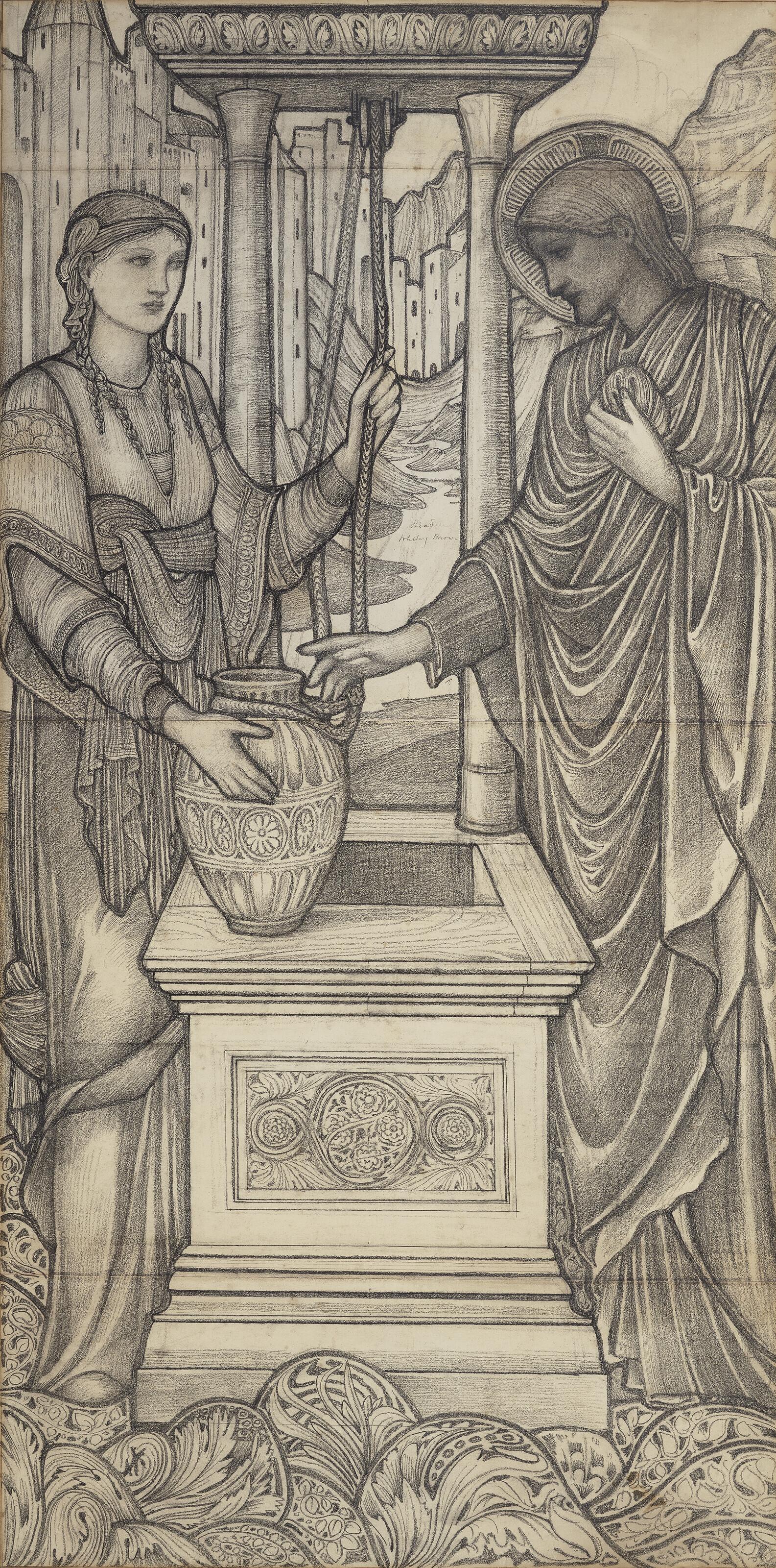 Edward Coley Burne-Jones, Bt., A.R.A, R.W.S. - Christ and the Woman of Samaria at the Well
