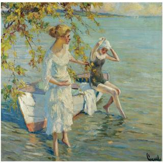 Edward Cucuel - American Am Badeplatz (The Bathers)