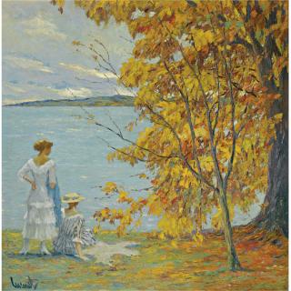 Edward Cucuel - American herbstspaziergang (Autumn Walk)