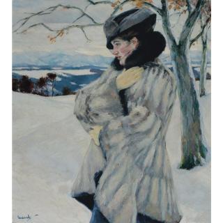 Edward Cucuel - American Mädchen Im Pelz, Bad Tölz (Girl With Fur Coat, Bad Tölz)